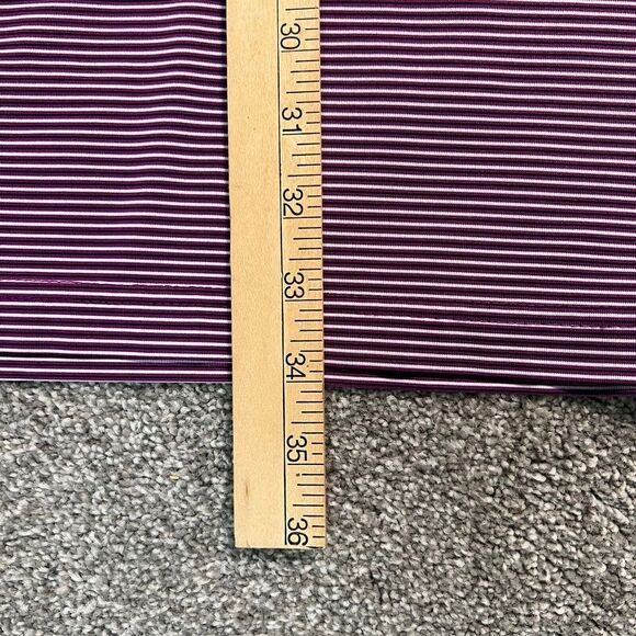 Callaway Golf Polo Shirt Mens XL Purple Striped Short Sleeve Performance Stretch - Picture 7 of 9